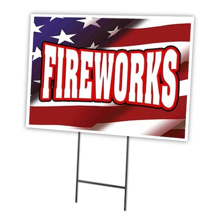 Signmission Fireworks Yard Sign & Stake outdoor plastic coroplast window, C-1216-DS-Fireworks C-1216-DS-Fireworks